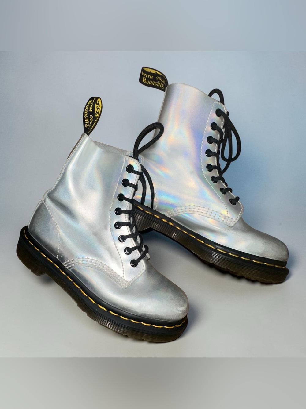 Dr. Martens Holographic Lace-Up Boots - Silver - Picture 4 of 16